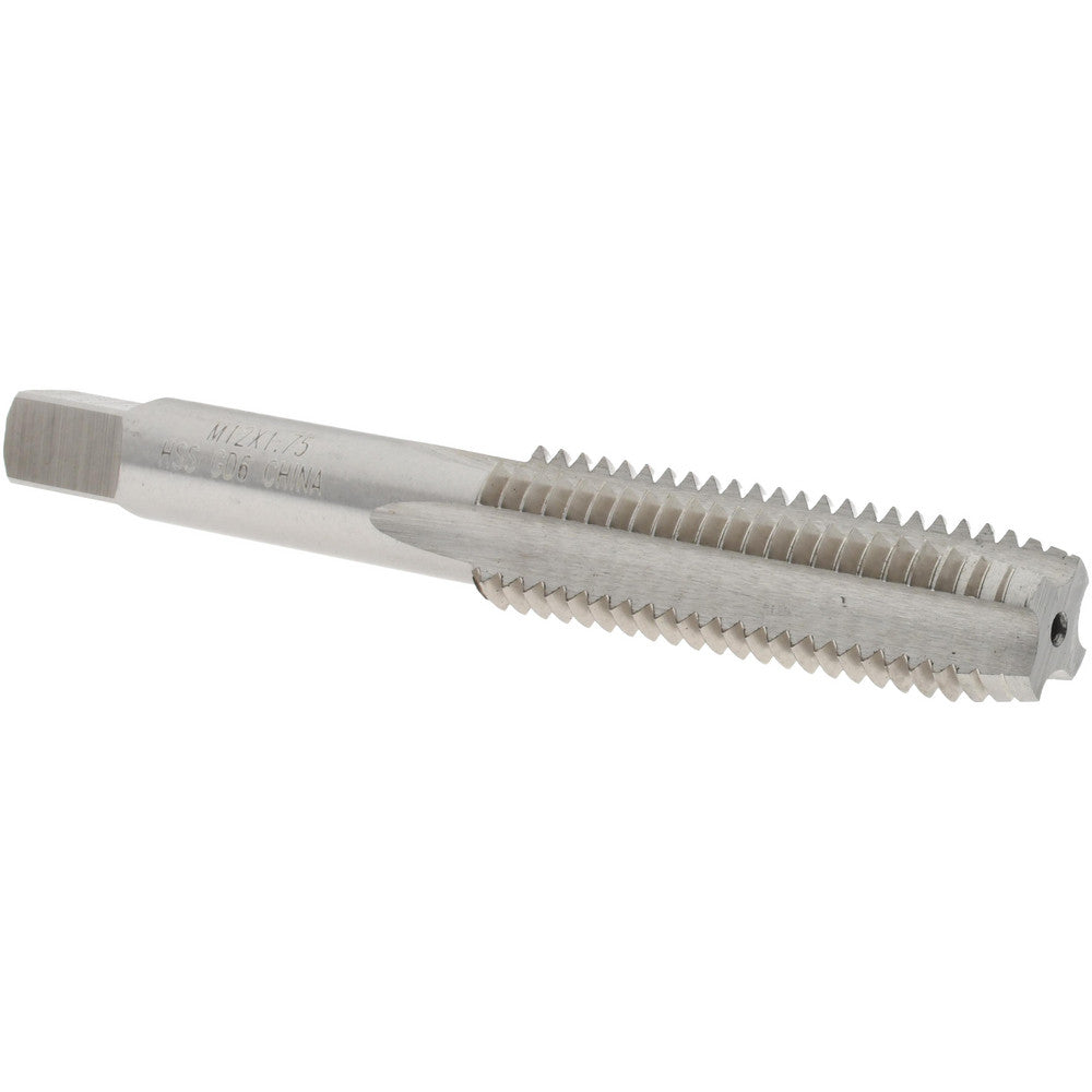 Value Collection JY4993309 Straight Flute Tap M12x1.75 Metric Coarse, 4 Flutes, Plug, 6H Class of Fit, High Speed Steel, Bright/Uncoated