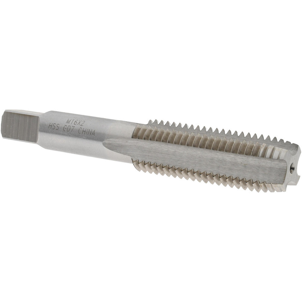 Value Collection JY4993804 Straight Flute Tap M16x2.00 Metric Coarse, 4 Flutes, Plug, 6H Class of Fit, High Speed Steel, Bright/Uncoated