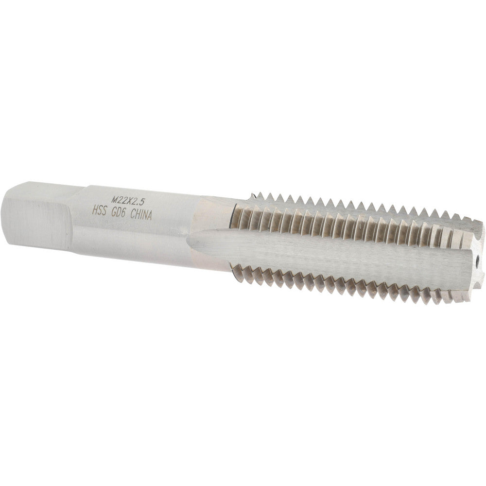 Value Collection JY4994406 Straight Flute Tap M22x2.50 Metric Coarse, 4 Flutes, Plug, High Speed Steel, Bright/Uncoated