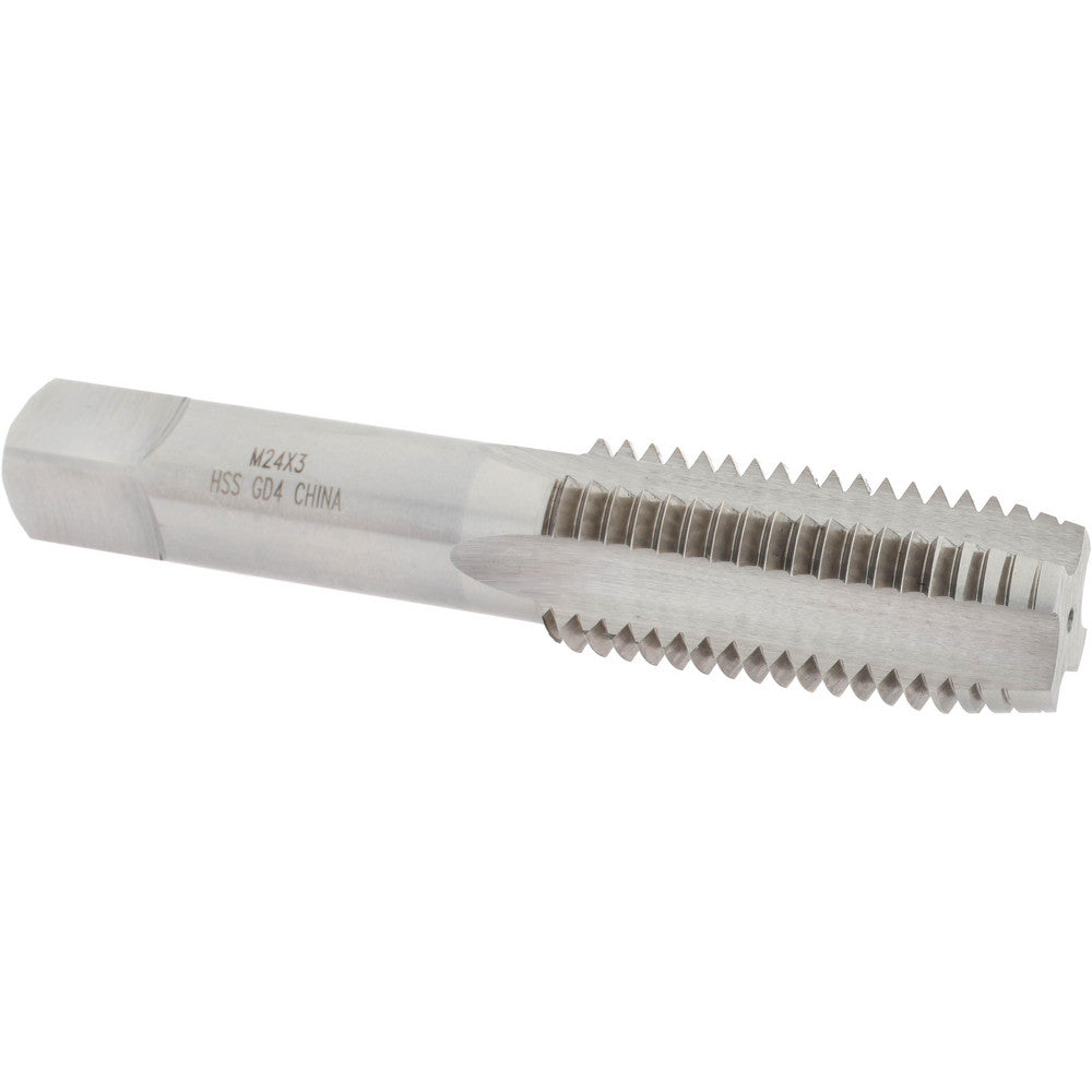 Value Collection JY4994554 Straight Flute Tap M24x3.00 Metric Coarse, 4 Flutes, Plug, High Speed Steel, Bright/Uncoated
