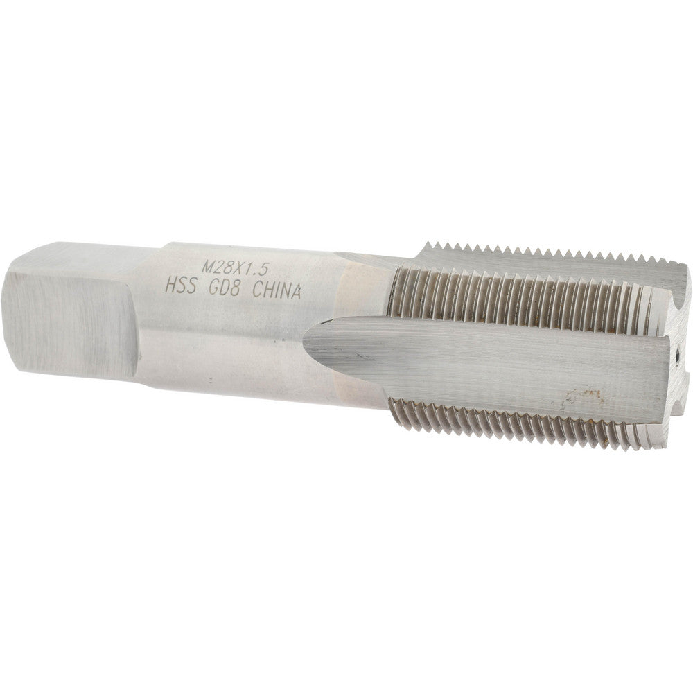 Value Collection JY4995056 Straight Flute Tap M28x1.50 Metric Fine, 4 Flutes, Plug, 6H Class of Fit, High Speed Steel, Bright/Uncoated