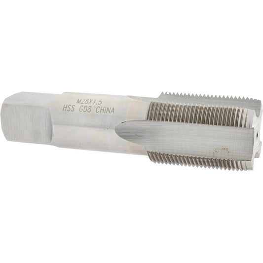 Value Collection JY4995056 Straight Flute Tap M28x1.50 Metric Fine, 4 Flutes, Plug, 6H Class of Fit, High Speed Steel, Bright/Uncoated