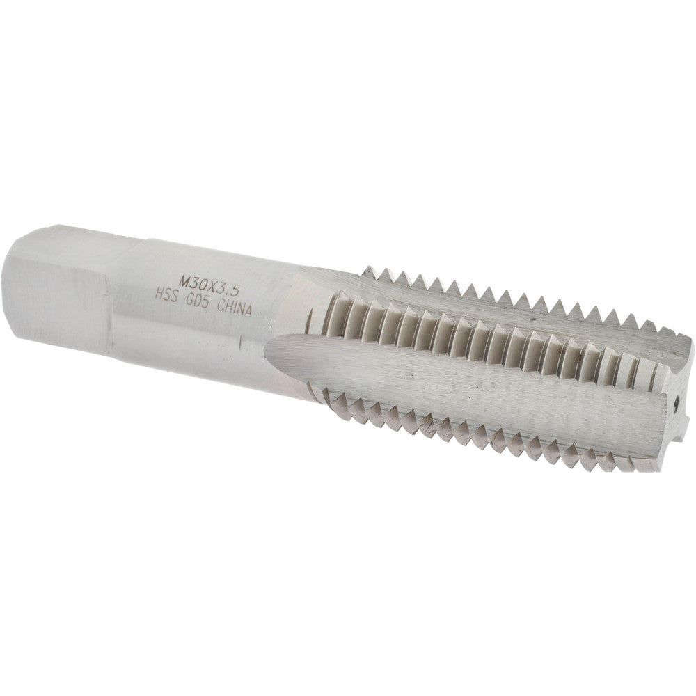 Value Collection JY4995304 Straight Flute Tap M30x3.50 Metric Coarse, 4 Flutes, Plug, High Speed Steel, Bright/Uncoated