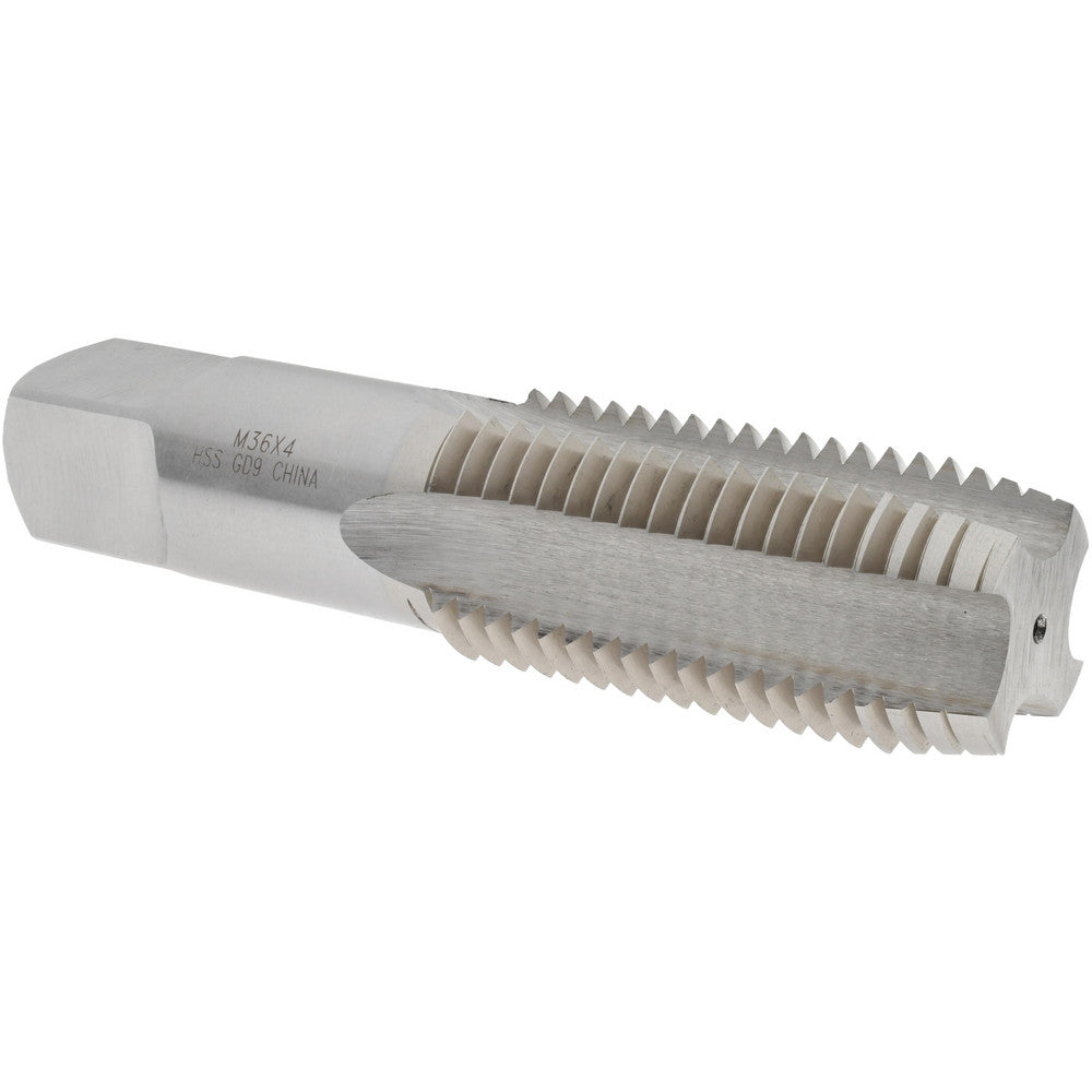 Value Collection JY4995759 Straight Flute Tap M36x4.00 Metric Coarse, 4 Flutes, Plug, 6H Class of Fit, High Speed Steel, Bright/Uncoated
