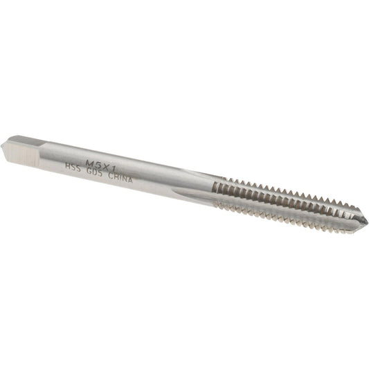 Value Collection JY4995783 Straight Flute Tap M5x1.00 Metric Special, 4 Flutes, Plug, 6H Class of Fit, High Speed Steel, Bright/Uncoated