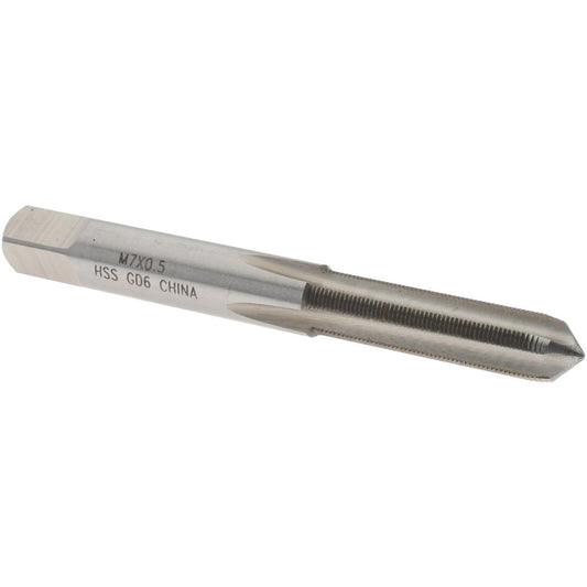 Value Collection JY4995809 Straight Flute Tap M7x0.50 Metric Fine, 4 Flutes, Plug, 6H Class of Fit, High Speed Steel, Bright/Uncoated