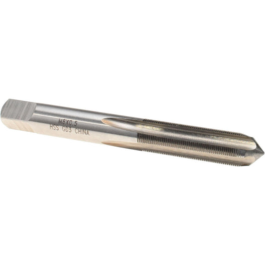 Value Collection JY4995825 Straight Flute Tap M8x0.50 Metric Fine, 4 Flutes, Plug, 6H Class of Fit, High Speed Steel, Bright/Uncoated