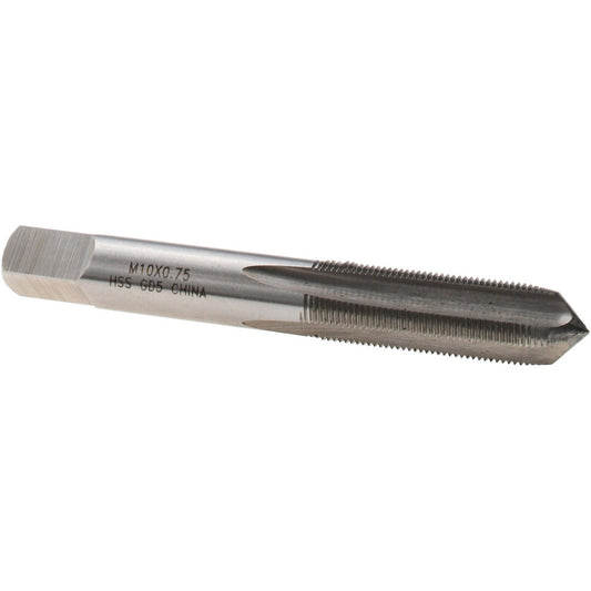 Value Collection JY4995882 Straight Flute Tap M10x0.75 Metric Fine, 4 Flutes, Plug, High Speed Steel, Bright/Uncoated