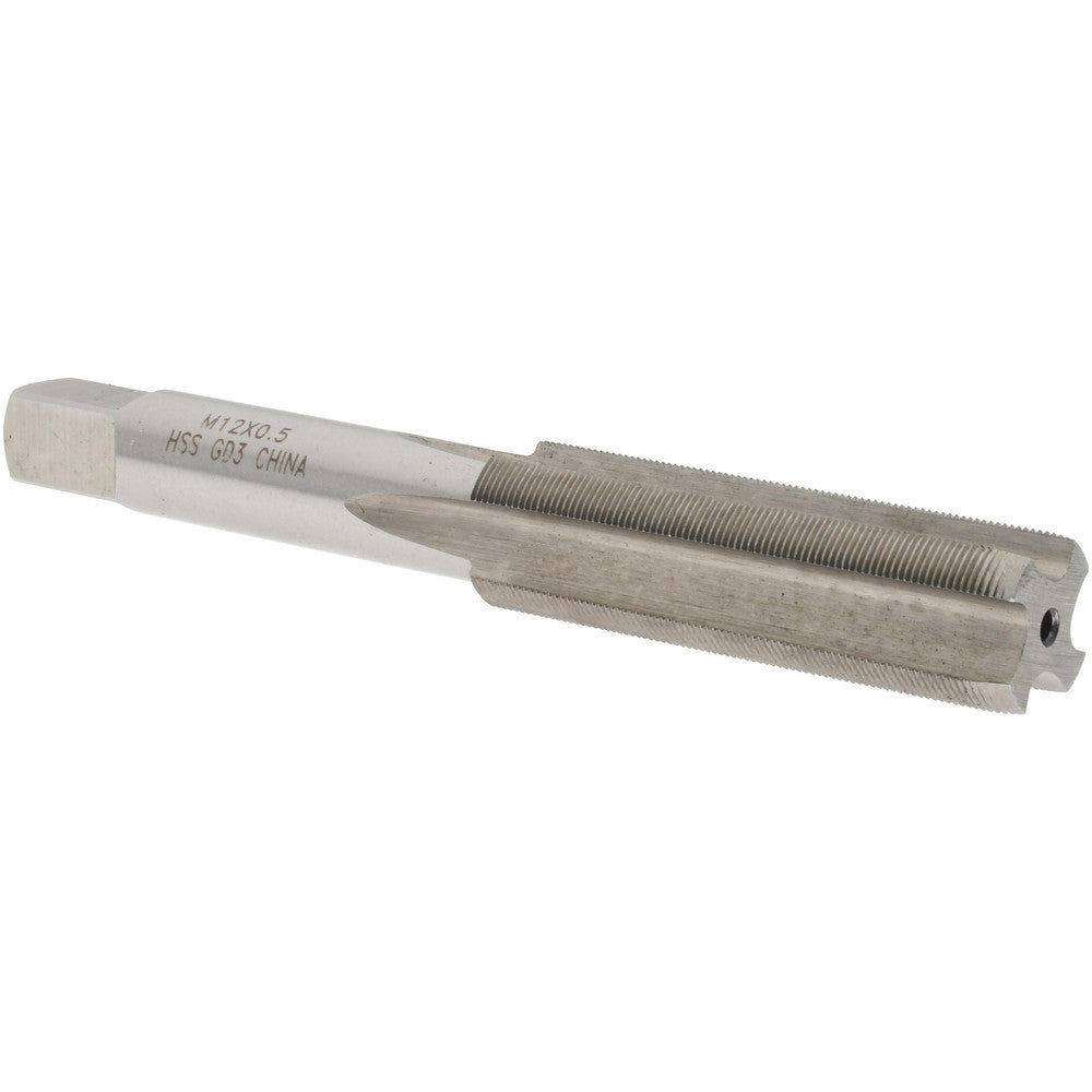 Value Collection JY4995924 Straight Flute Tap M12x0.50 Metric Special, 4 Flutes, Plug, 6H Class of Fit, High Speed Steel, Bright/Uncoated
