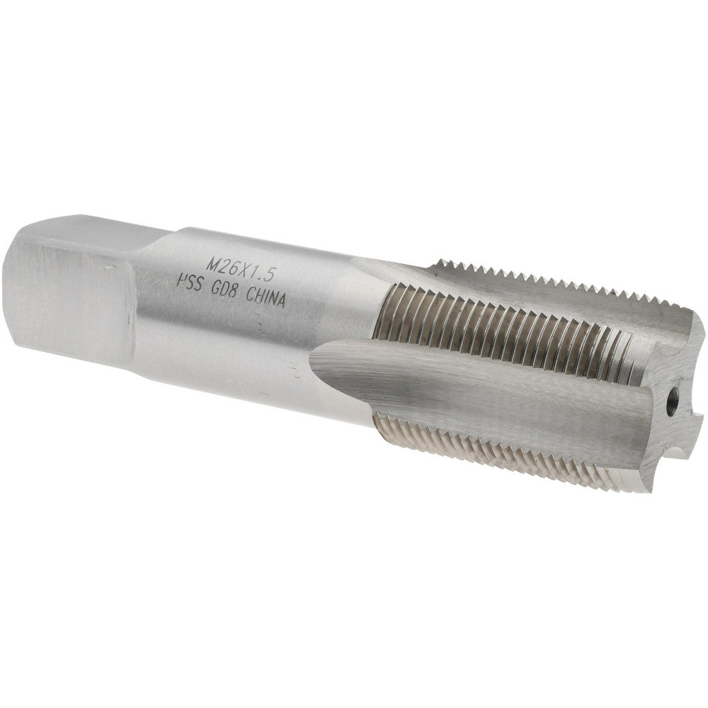 Value Collection JY4996229 Straight Flute Tap M26x1.50 Metric Fine, 4 Flutes, Plug, 6H Class of Fit, High Speed Steel, Bright/Uncoated