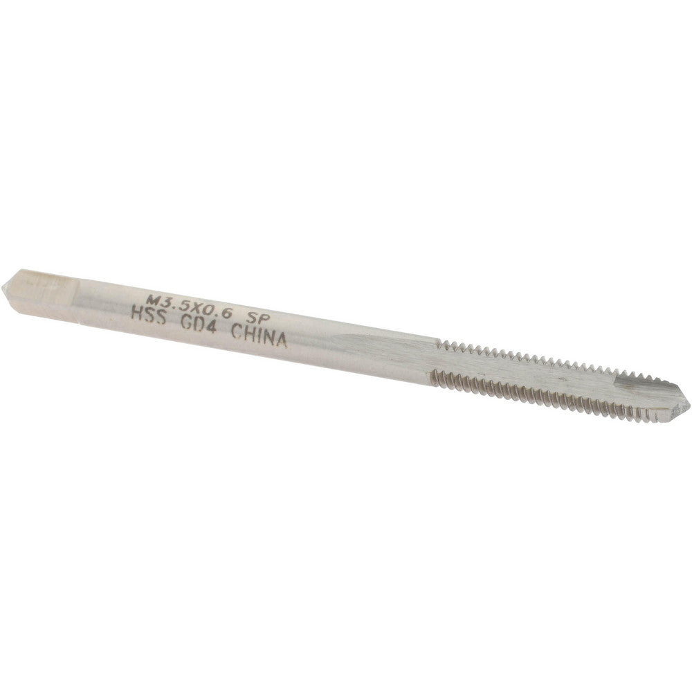 Value Collection MSC-04997219 Spiral Point Tap M3.5x0.60 Metric Coarse, 2 Flutes, Plug, 6H Class of Fit, High Speed Steel, Bright Finish