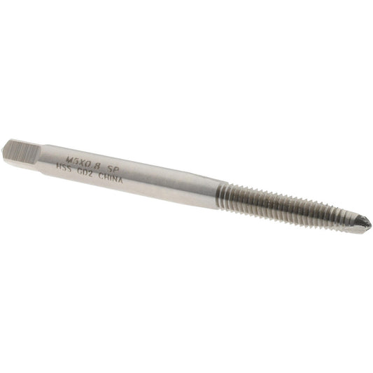 Value Collection MSC-04997318 Spiral Point Tap M5x0.80 Metric Coarse, 2 Flutes, Plug, High Speed Steel, Bright Finish