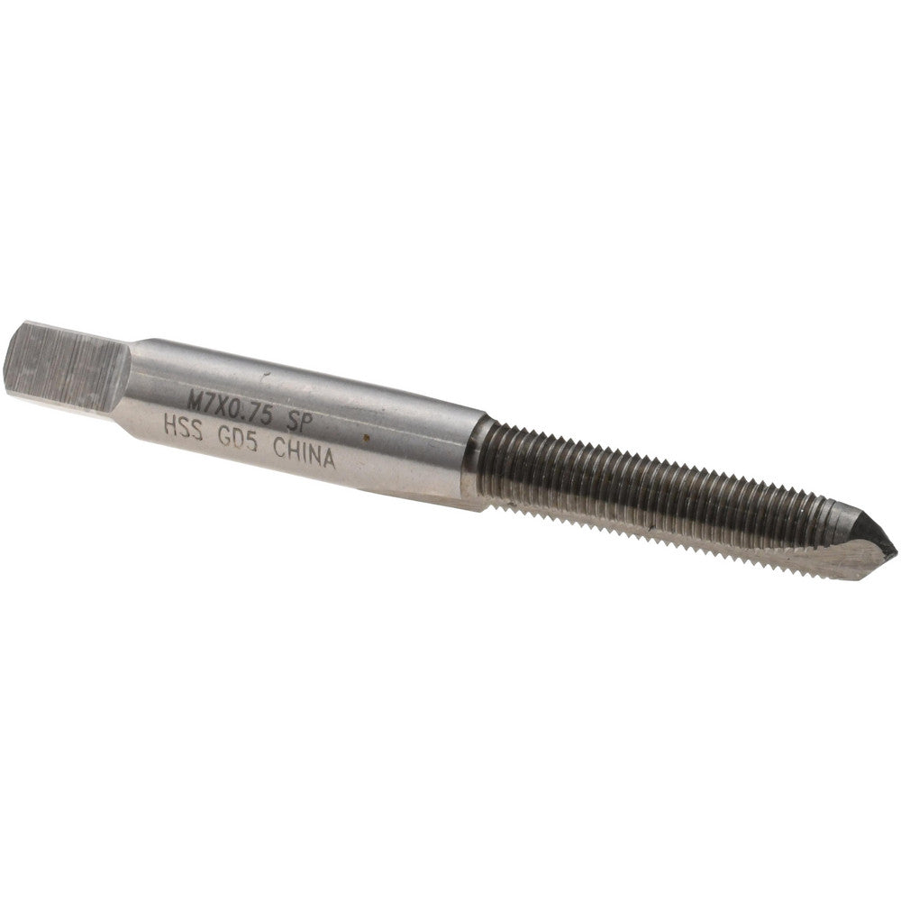 Value Collection MSC-04997433 Spiral Point Tap M7x0.75 Metric Fine, 2 Flutes, Plug, High Speed Steel, Bright Finish