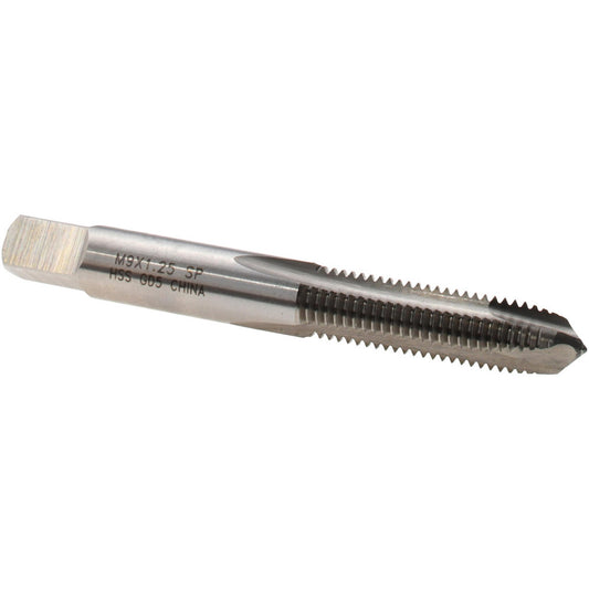 Value Collection MSC-04997532 Spiral Point Tap M9x1.25 Metric Coarse, 3 Flutes, Plug, High Speed Steel, Bright Finish