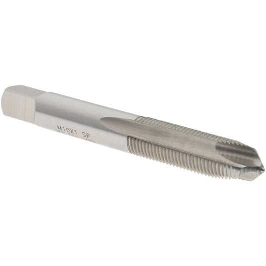 Value Collection MSC-04997557 Spiral Point Tap M10x1.00 Metric Fine, 3 Flutes, Plug, High Speed Steel, Bright Finish