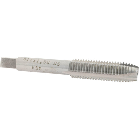 Value Collection MSC-04997615 Spiral Point Tap M11x1.50 Metric Coarse, 3 Flutes, Plug, High Speed Steel, Bright Finish