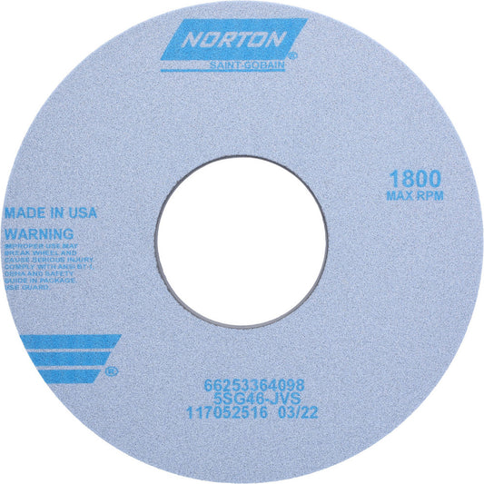 Norton 66253364098 Surface Grinding Wheel 14" Dia, 1-1/2" Thick, 5" Hole, 46 Grit, J Hardness