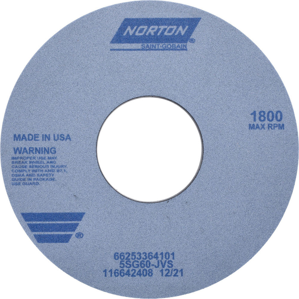 Norton 66253364101 Surface Grinding Wheel 14" Dia, 1-1/2" Thick, 5" Hole, 60 Grit, J Hardness