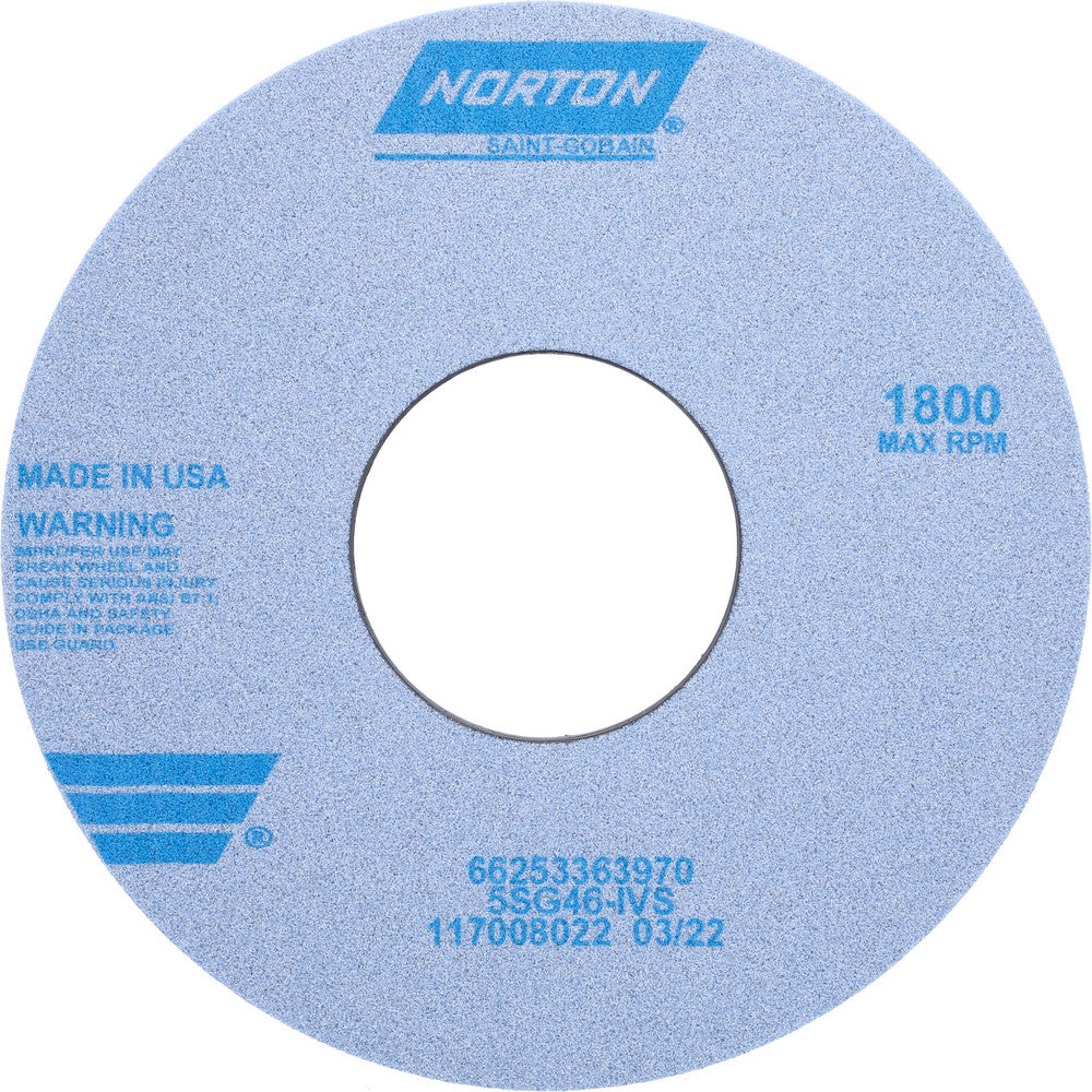 Norton 66253363970 Surface Grinding Wheel 14" Dia, 1" Thick, 5" Hole, 46 Grit, I Hardness