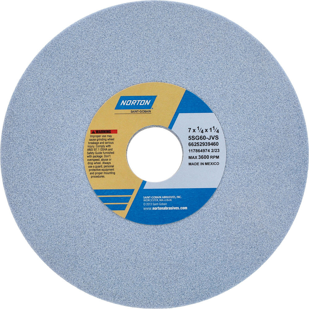Norton 66252939460 Surface Grinding Wheel 7" Dia, 1/4" Thick, 1-1/4" Hole, 60 Grit, J Hardness