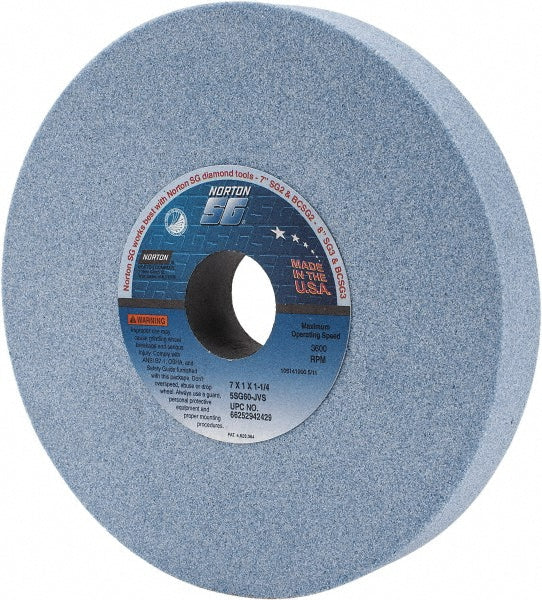 Norton 66252942429 Surface Grinding Wheel 7" Dia, 1" Thick, 1-1/4" Hole, 60 Grit, J Hardness