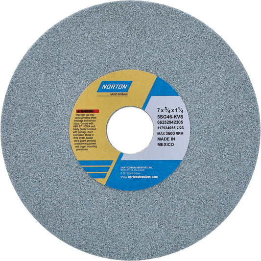 Norton 66252942305 Surface Grinding Wheel 7" Dia, 3/4" Thick, 1-1/4" Hole, 46 Grit, K Hardness