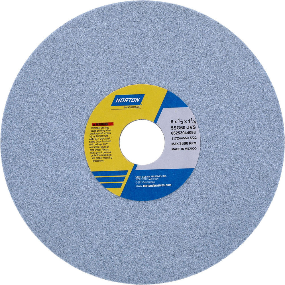Norton 66253044093 Surface Grinding Wheel 8" Dia, 1/2" Thick, 1-1/4" Hole, 60 Grit, J Hardness