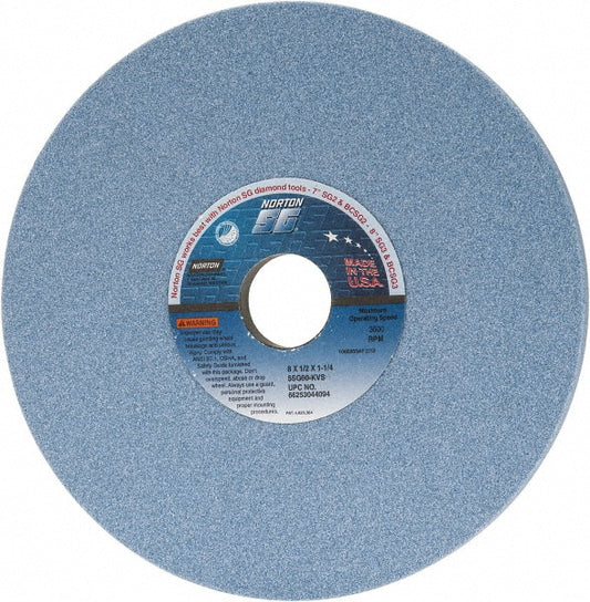 Norton 66253044094 Surface Grinding Wheel 8" Dia, 1/2" Thick, 1-1/4" Hole, 60 Grit, K Hardness