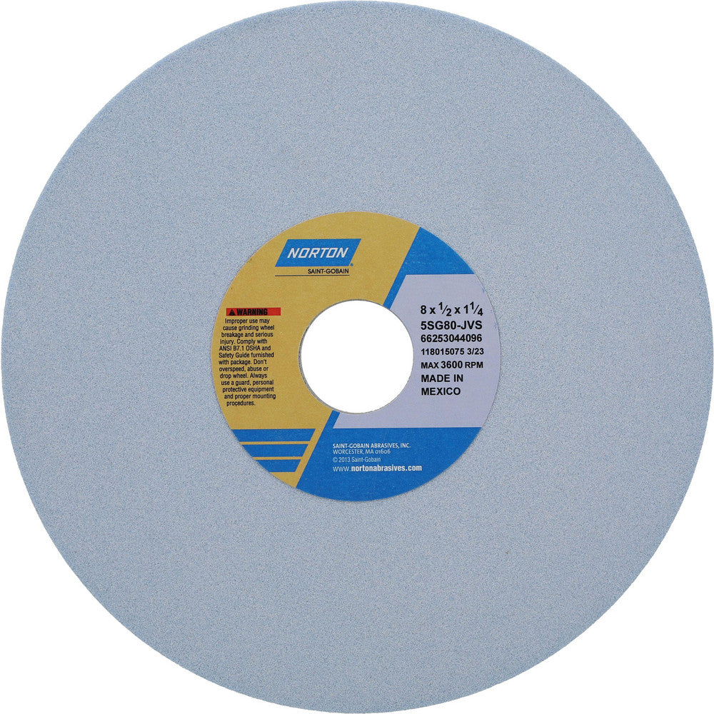 Norton 66253044096 Surface Grinding Wheel 8" Dia, 1/2" Thick, 1-1/4" Hole, 80 Grit, J Hardness