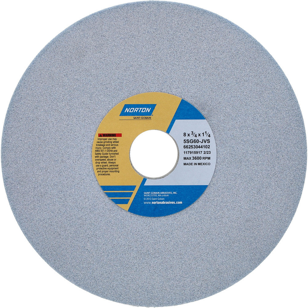 Norton 66253044102 Surface Grinding Wheel 8" Dia, 3/4" Thick, 1-1/4" Hole, 60 Grit, J Hardness