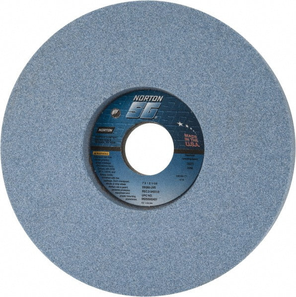 Norton 66252942431 Surface Grinding Wheel 7" Dia, 1" Thick, 1-1/4" Hole, 60 Grit, J Hardness