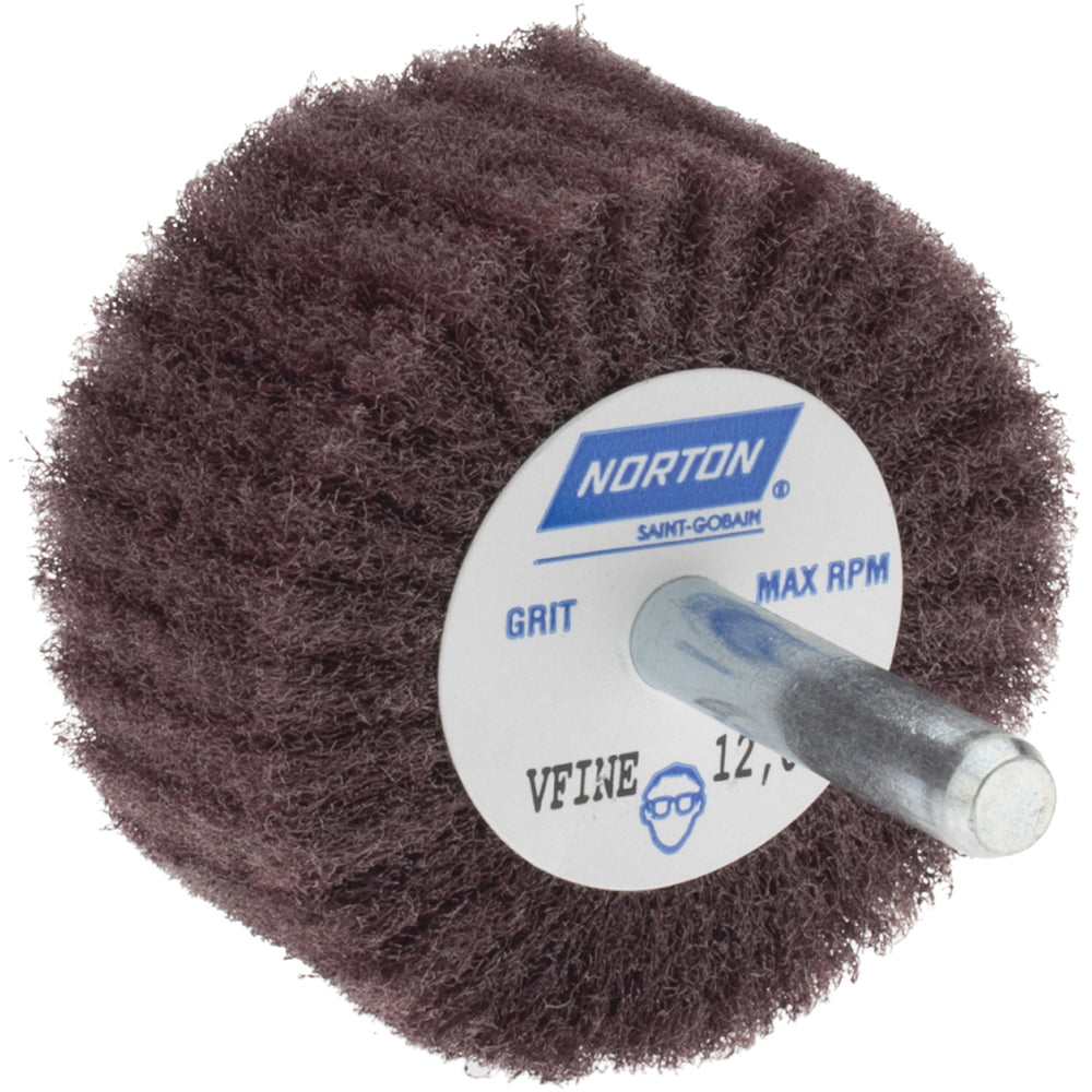 Norton 66261051717 Mounted Flap Wheel 2" Dia, 1" Face Width, Aluminum Oxide