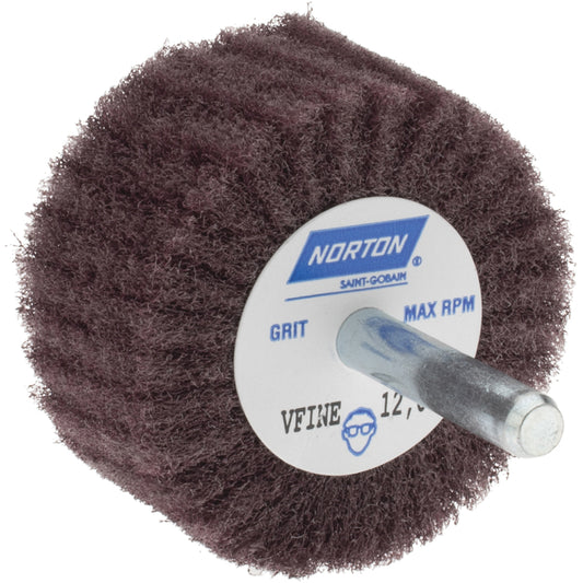 Norton 66261051717 Mounted Flap Wheel 2" Dia, 1" Face Width, Aluminum Oxide