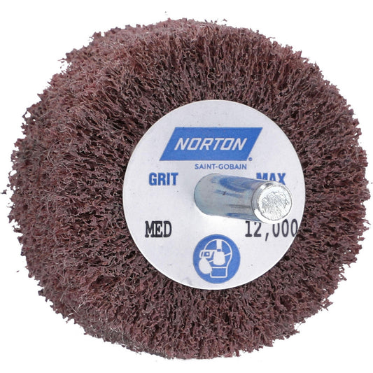 Norton 66261051716 Mounted Flap Wheel 2" Dia, 1" Face Width, Aluminum Oxide
