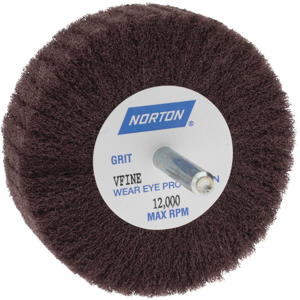 Norton 66261051719 Mounted Flap Wheel 3" Dia, 1" Face Width, Aluminum Oxide