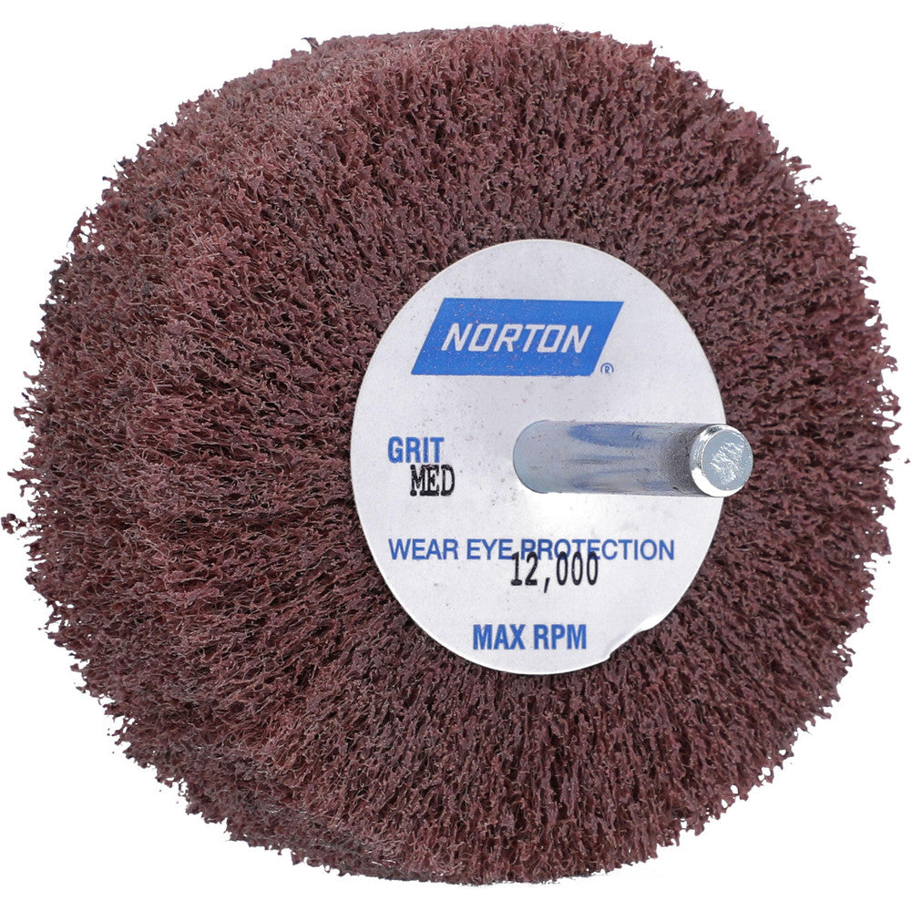Norton 66261051718 Mounted Flap Wheel 3" Dia, 1" Face Width, Aluminum Oxide