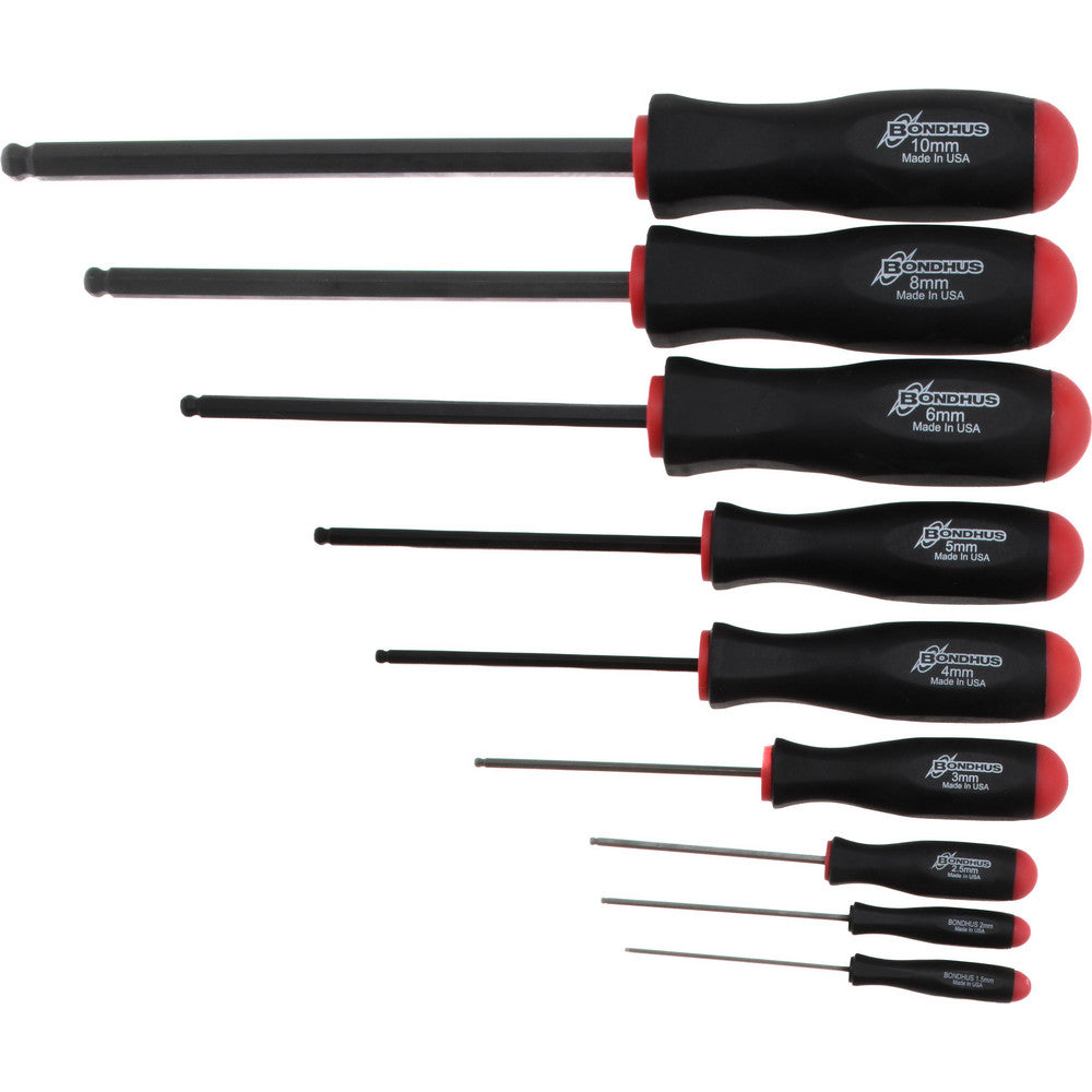 Bondhus 10699 9 Piece, 1.5 to 10mm Ball End Hex Driver Set