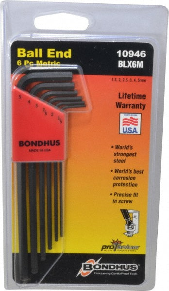 Bondhus 10946 6 Piece L-Key Ball End Hex Key Set