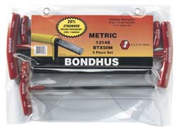 Bondhus 13148 5 Piece T-Handle Ball End Hex Key Set