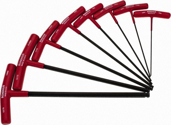 Bondhus 13187 8 Piece T-Handle Ball End Hex Key Set