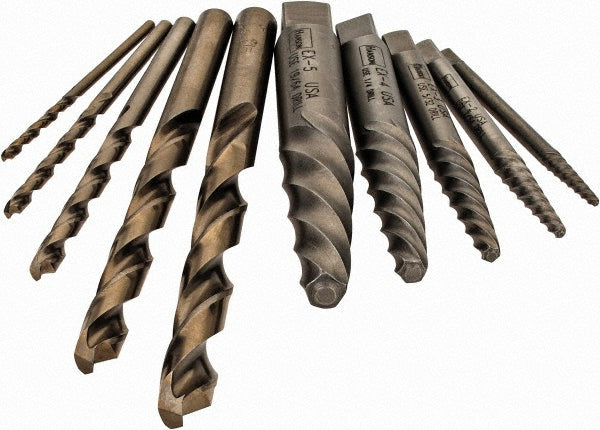 Irwin Hanson 11117 Spiral Flute Screw Extractor & Drill 10 Pc