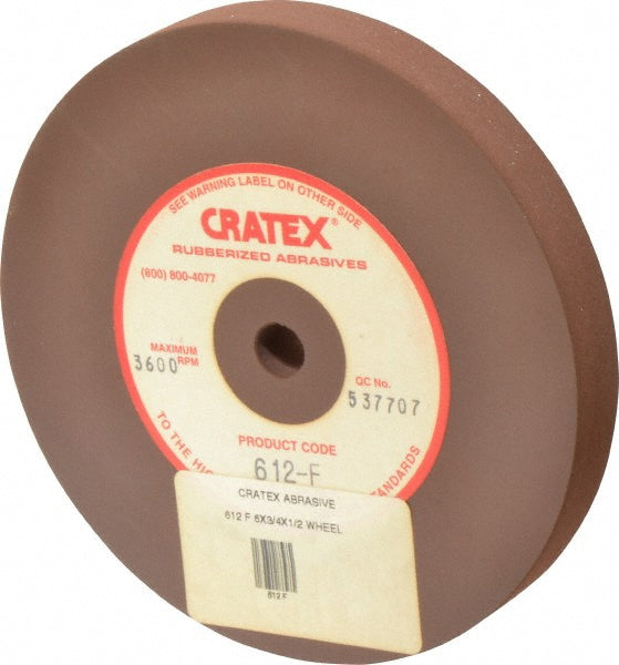 Cratex 612 F Surface Grinding Wheel 6" Dia, 3/4" Thick, 1/2" Hole