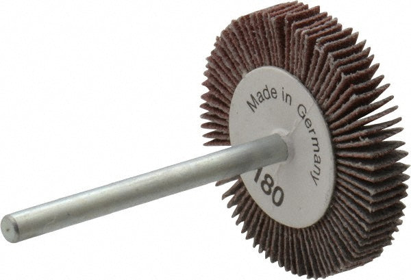 Value Collection 112289 Mounted Flap Wheel 1-3/16" Dia, 3/16" Face Width, 180 Grit, Aluminum Oxide