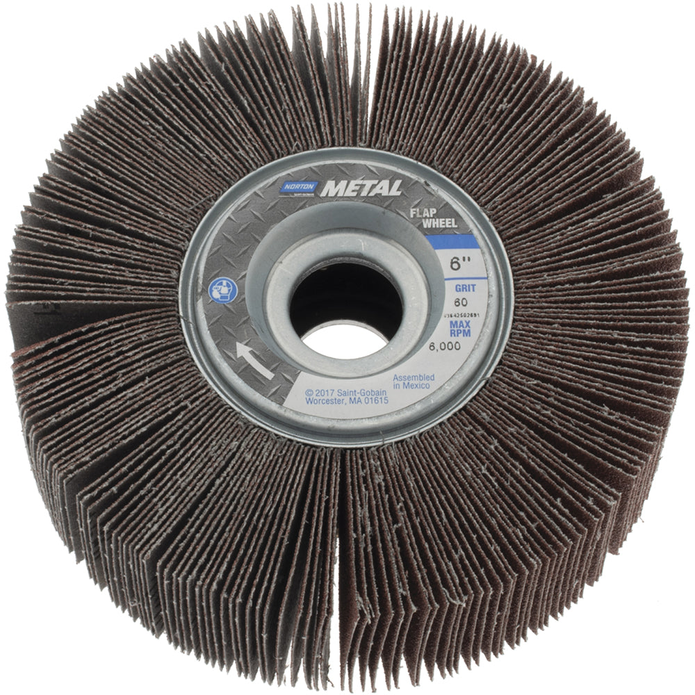 Norton 63642502691 6 x 2" 60 Grit Aluminum Oxide Unmounted Flap Wheel