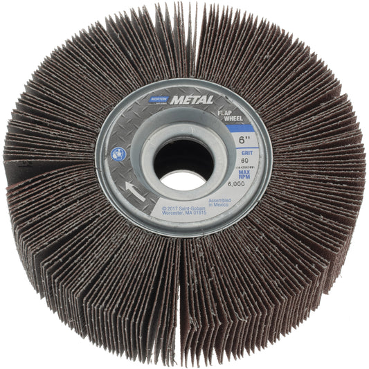Norton 63642502691 6 x 2" 60 Grit Aluminum Oxide Unmounted Flap Wheel