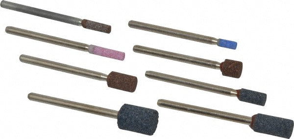 Grier Abrasives KIT-1/8-W-8 8 Piece Aluminum Oxide Vitrified Mounted Stone Abrasive Point Set