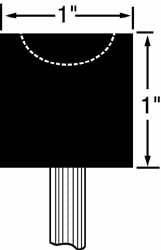 Grier Abrasives A38-GB-2046 Mounted Point 1" Thick, 1/4" Shank Dia, A38, 60 Grit, Medium