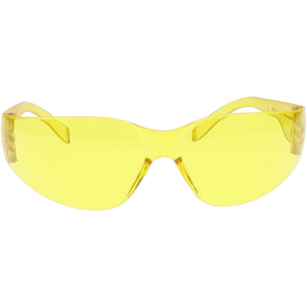 PRO-SAFE 48293 Safety Glasses Scratch-Resistant, Polycarbonate, Amber Lenses, Frameless