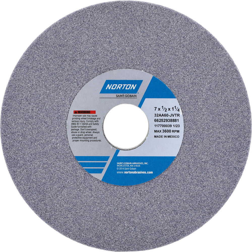Norton 66252938881 Surface Grinding Wheel 7" Dia, 1/2" Thick, 1-1/4" Hole, 60 Grit, J Hardness