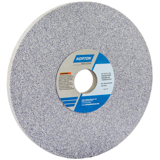 Norton 66253007165 Surface Grinding Wheel 8" Dia, 1/2" Thick, 1-1/4" Hole, 60 Grit, I Hardness